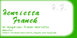 henrietta franek business card